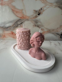 Aberto Design Glamour Candle 39ST Juego de Velas Rosa y Blanco